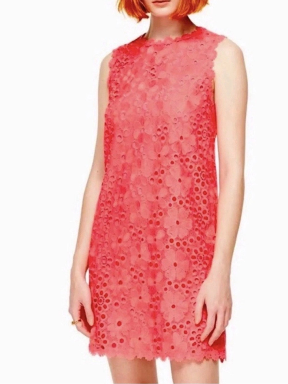 Kate Spade New York Shore Thing Floral Lace Poly Sleeveless Lined Midi Dress Sz4